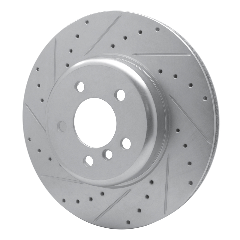 BMW 640I Brake Rotor (1) - Rear Left - R1 Concepts - Drilled & Slotted - Silver - `10-`19